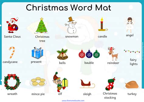 Christmas Word Mat - FREE - writing aid - The Mum Educates