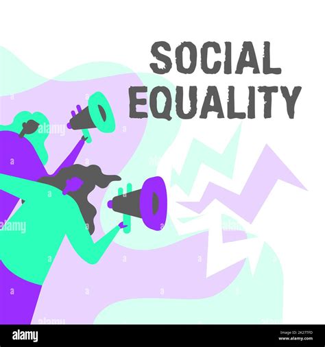 Text caption presenting Social Equality. Concept meaning applies concerns of justice and ...