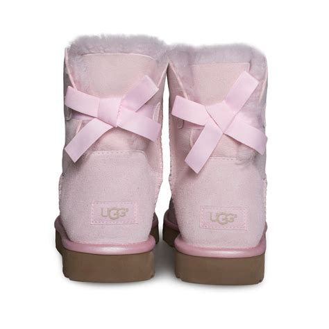 UGG Mini Bailey Bow II Metallic Seashell Pink Boots - Women's – MyCozyBoots