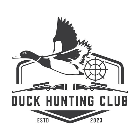 Duck Hunting Logo Emblem Silhouette with Guns and whoite isolated background 20330547 Vector Art ...