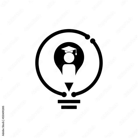 technology education logo design vector in black and white color Stock Vector | Adobe Stock