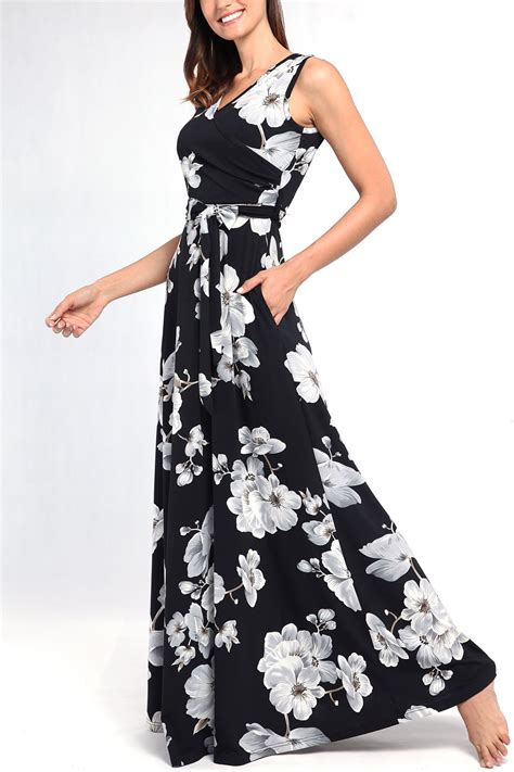 Comila Women's Summer V Neck Floral Maxi Dress Casual Long Dresses with ...