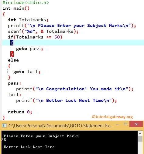 Goto Statement in C Programming