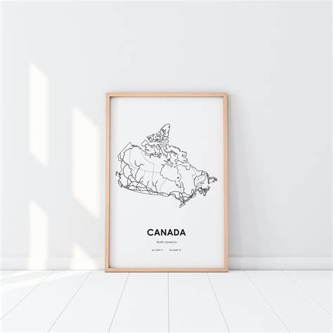 Canada Country Road Map Digital Printable Vector Illustration Wall Art ...