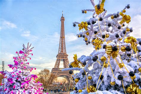 Eiffel Tower is the main attraction of Paris on the background of ...