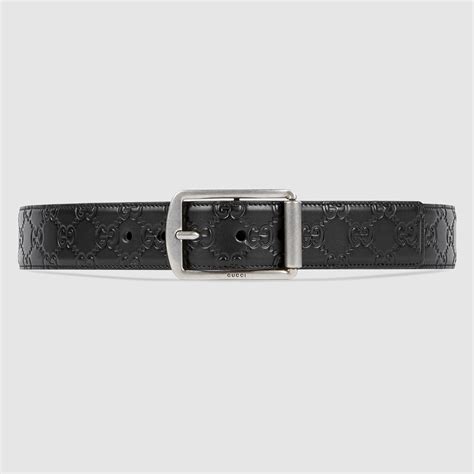 Gucci Signature Leather Belt in Black for Men | Lyst