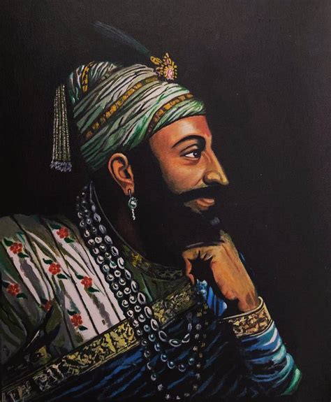 Shivaji Maharaj Realistic Portrait Painting by Akash Bhisikar | Saatchi Art