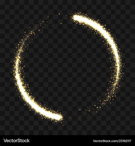 Gold sparkling glitter circle of light particles Vector Image