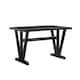 47 Inch Ethan Collection Wood Dining Table, V Shaped Legs, Trestle, Dark Brown - Bed Bath ...