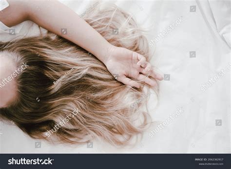 Blonde Woman Lying On Bed Aesthetic Stock Photo 2062362917 | Shutterstock