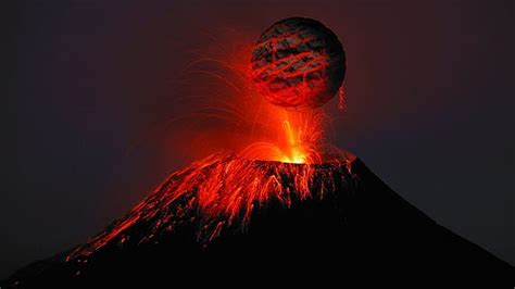 utbrott av vulkanen, vulkanutbrott, vulkan, storm, blixt-, natt, mörk, geologi | Piqsels