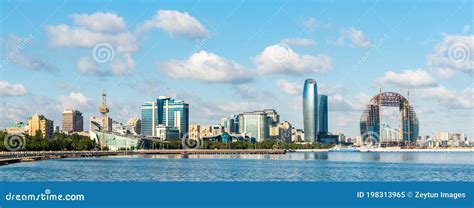 Skyline in Baku, Azerbaijan Editorial Image - Image of district ...