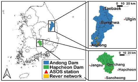 Location of Andong Dam Basin and Hapcheon Dam Basin. | Download Scientific Diagram