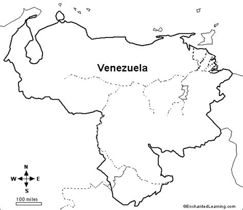 Outline Map: Venezuela - EnchantedLearning.com