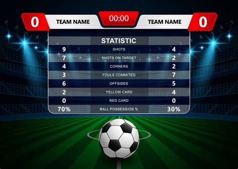 Premium Vector | Football soccer statistics and scoreboard template ...