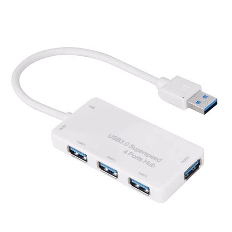 New Silver Multi port 4 Port USB 3.0 HUB Adapter for Macbook Pro Mac PC ...