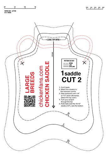 Free Chicken Saddle Pattern for Large Chickens | Chicken Fans