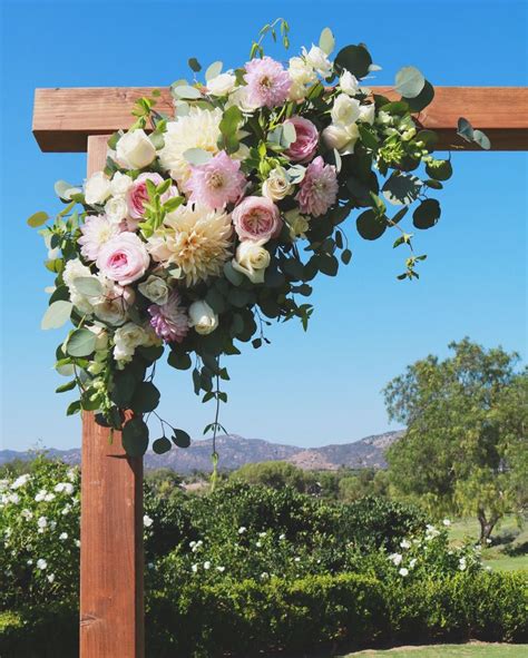 Pink and Ivory Wedding Arch Flowers #weddingarch #pinkflowers #flowerarragement… | Wedding arch ...