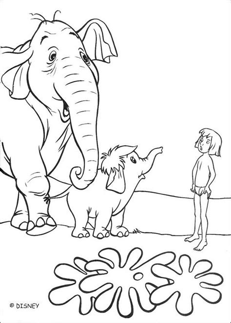 Colonel hathi with mowgli coloring pages - Hellokids.com