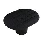 Maru Round 4-6 Seater Extending Oak Pedestal Dining Table, Black | daals