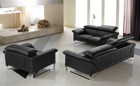 Modern Black Leather Sofas | Baci Living Room