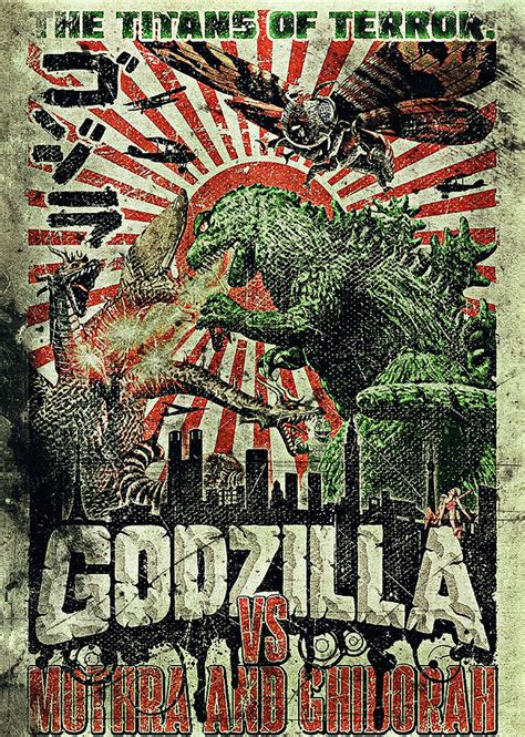 Godzilla Vintage Movie Poster Digital Art by Benjamin Dupont