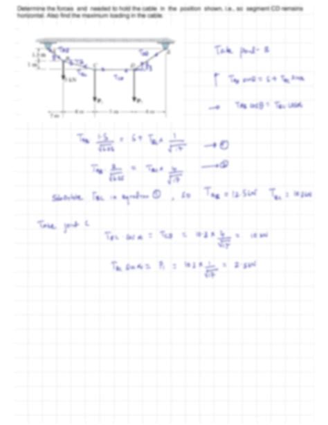 SOLUTION: Structural analysis cables cable tension and loading calculation - Studypool