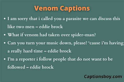 400+ Creative Venom Captions For Instagram