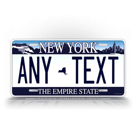 SignsAndTagsOnline Custom New York Auto Tag Any Text Personalized NY License Plate Aluminum ...