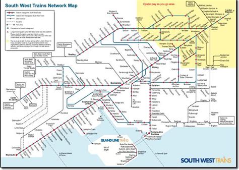 South Western train / rail maps