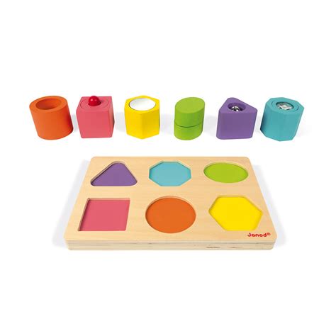 I Wood Shapes & Sounds 6-Block Puzzle (wood)