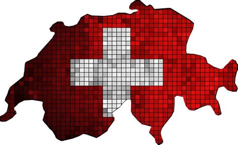 Switzerland Map with Flag Inside Stock Vector - Illustration of grungy ...