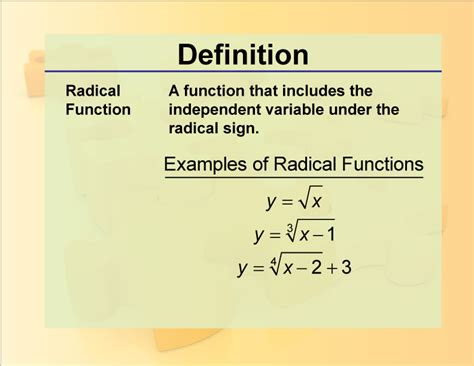 Definition--Rationals and Radicals--Radical Function | Media4Math