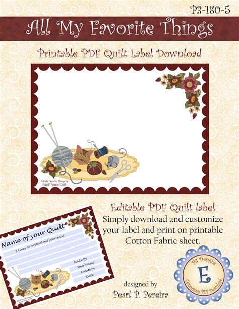 Free Printable Quilt Label Ideas - Printable Templates Free