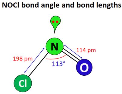 NOCl Lewis structure, molecular geometry, bond angle, hybridization