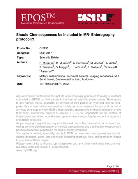 (PDF) Should Cine-sequences be included in MR- Enterography protocol?!