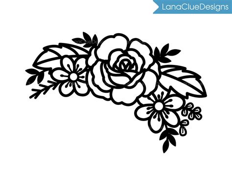 Floral Corner Border SVG