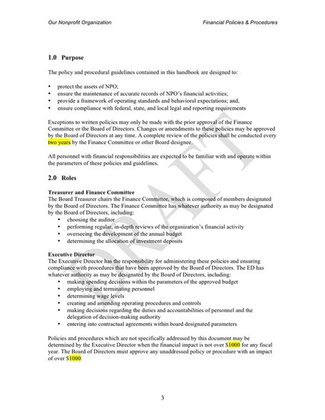 Nonprofit Procurement Policy Template