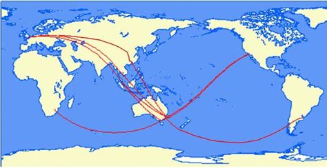 Flight route map for Qantas flights. | Download Scientific Diagram