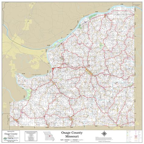 Osage County Missouri 2023 Wall Map | Mapping Solutions