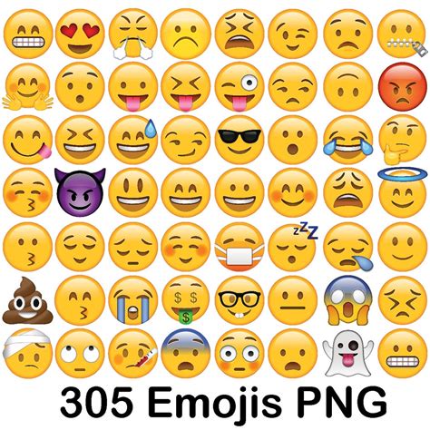 PNG Only Emoji Clipart Emoji Smileys Smiley Vektor Emojis | Etsy