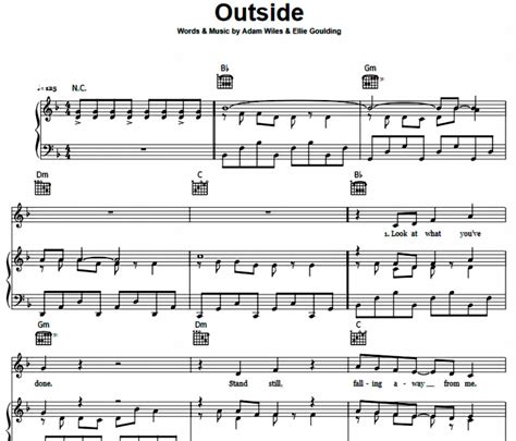 Calvin Harris - Outside Free Sheet Music PDF for Piano | The Piano Notes