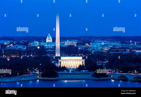 Washington dc aerial night hi-res stock photography and images - Alamy