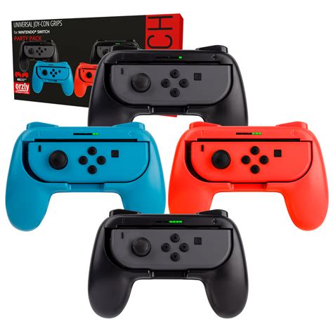 Orzly Joy-Con Grips for Nintendo Switch - Quad Pack | Orzly