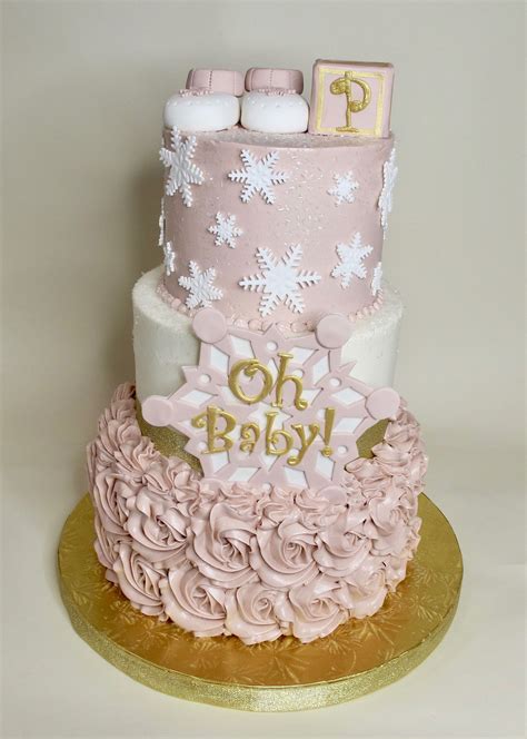 Blush Winter Baby 400318 | Winter baby shower cake, Snowflake baby shower, Winter girl baby shower