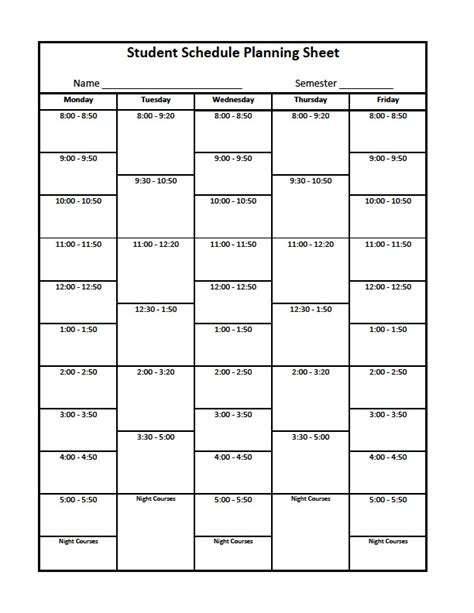 College Schedule Planner | Template Business