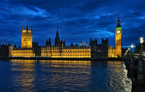 Palace Of Westminster London England UK At Night Royalty Free Stock ...