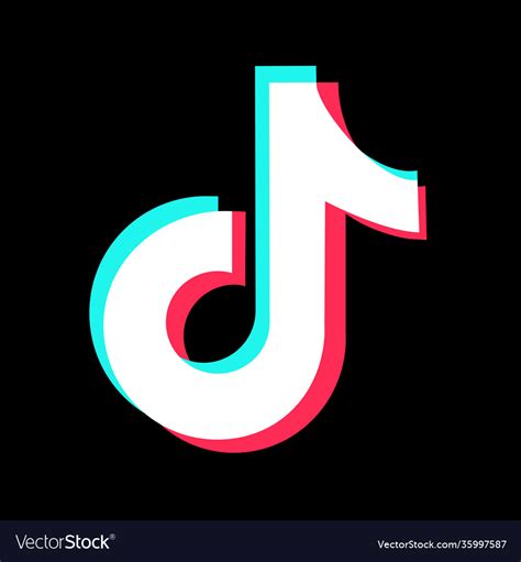 Tiktok logo on black background Royalty Free Vector Image