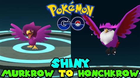 Evolving SHINY MURKROW TO SHINY HONCHKROW IN POKEMON GO - YouTube