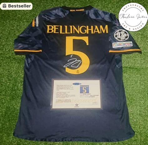 SIGNATURE Jude Bellingham Real Madrid AWAY Signature Shirt/jersey COA ...